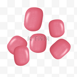 糖果实物粉色草莓透明糖果糖豆