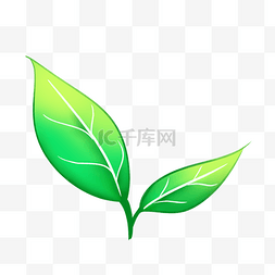 单片叶子图片_手绘水彩叶子绿色植物嫩芽
