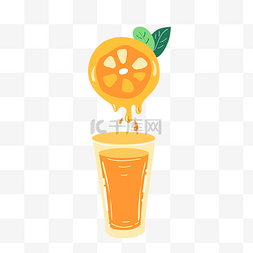 橙色橙汁图片_清新卡通橙汁饮料