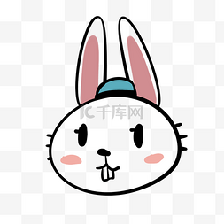 兔兔卡通头像图片_大牙齿滑稽手绘兔子卡通插画