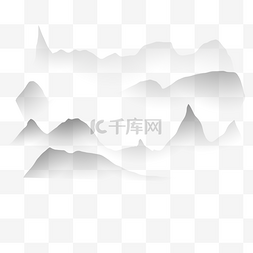 水墨山图片_淡色水墨山群素材元素