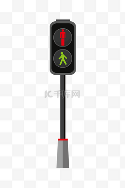 红绿灯素材图片_手绘交通人行道红绿灯插画