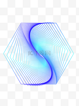 科技风素材渐变多边形叠加线条形