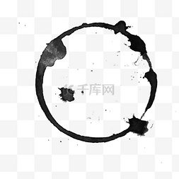 我有我新意图片_水彩黑色圆圈泼墨