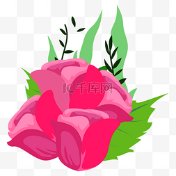 玫瑰花花矢量图片_情人节矢量装饰玫瑰花元素