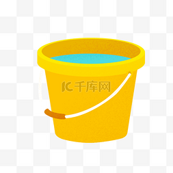 盖住水桶图片_黄色圆弧水桶手绘卡通