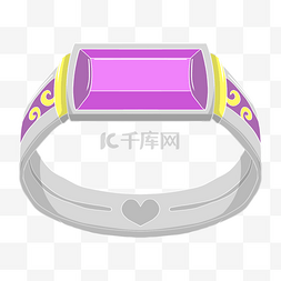 情人节紫色的钻石戒指