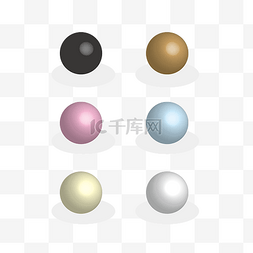 各种颜色的珍珠矢量图