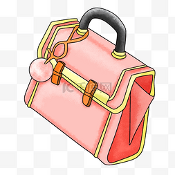 粉色女士包包图片_粉红色时尚手提包插画