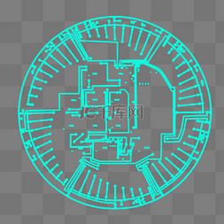 矢量星光图片_圆形电路线路插画