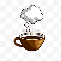 咖啡色铝板图片_咖啡免抠PNG小插画