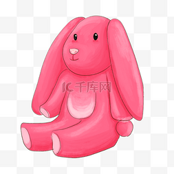 长耳朵兔子图片_粉红色兔子娃娃