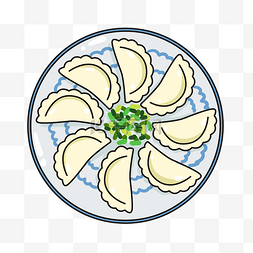 美味饺子的素材图片_手绘冬至素饺子插画