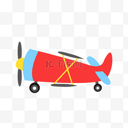 红色的飞机图片_红色的飞机手绘插画