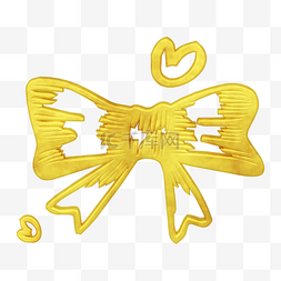 金色蝴蝶结立体装饰