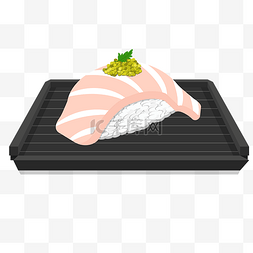 日本寿司盘子图片_手绘矢量春游日本寿司美食