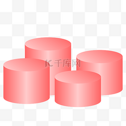 粉红色圆柱装饰矢量透明png