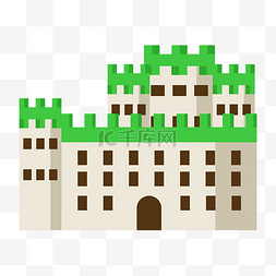 精美的城堡建筑插画