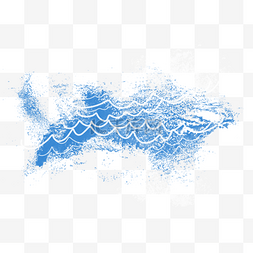 波浪线手绘图片_蓝色手绘通用海洋装饰图案