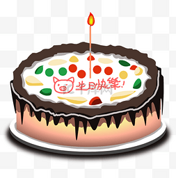 生日快乐卡通蛋糕图片_卡通蛋糕卡通插画