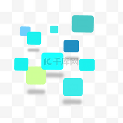 分类图标图片_蓝色阴影方块分类图标