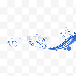 飞溅水花图片_蓝色扁平通用波浪装饰图案