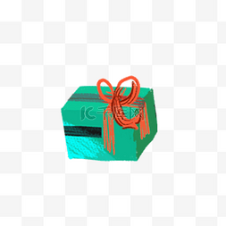 年货礼盒图片_绿色立体礼盒元素