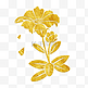 中国风传统烫金鲜花花纹装饰图之小雏菊