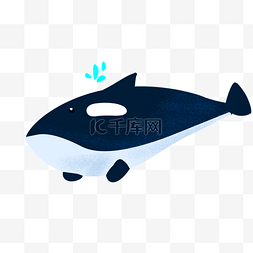 蓝黑色游动的鲸鱼