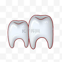 手绘人体器官牙齿插画