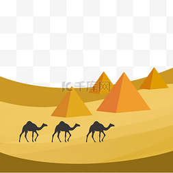 烈日沙漠埃及骆驼