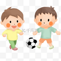 踢足球模板下载图片_足球比赛手绘卡通素材免费下载