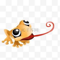 青蛙眼睛素材图片_黄色的青蛙手绘插画