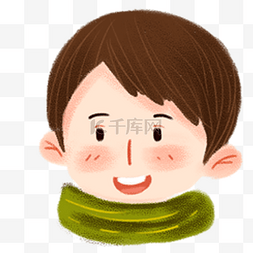 棕色绿色图片_棕色头发的卡通小男孩头像