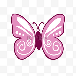 粉色的蝴蝶手绘插画