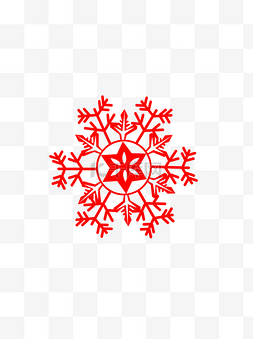 冬季圣诞节雪花红色多边形矢量元