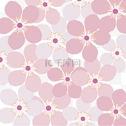 粉色花束手绘图片_粉色盛开的樱花底纹图案