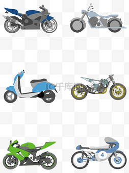 手绘工业风摩托车可商用元素