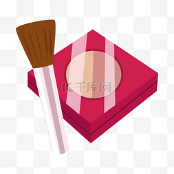 化妆品盒子素材图片_手绘毛刷化妆品插画