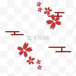 中国风红梅花图片_手绘朵朵梅花小图
