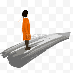独自走在路上图片_站在道路上的女孩元素