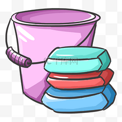 紫色水桶百洁布插图