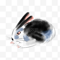 水墨可爱的兔子