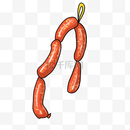 红色绳子绳子图片_红色的腊八节腊肠