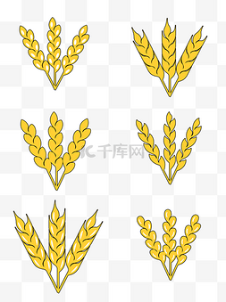 秋丰收金色麦穗稻谷元素设计