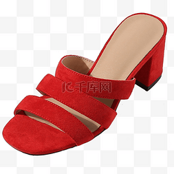 日常生活女图片_红色的夏季女款凉鞋