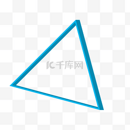 三角形边框边框图片_蓝色立体3D三角形
