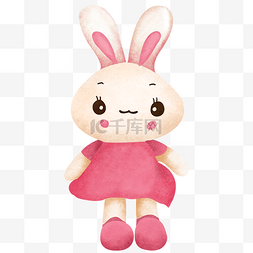 可爱兔子小白兔动物形象手绘插画