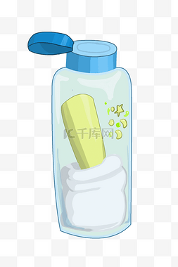 透明的蓝色漂流瓶