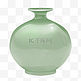 绿色翡翠瓷瓶插画